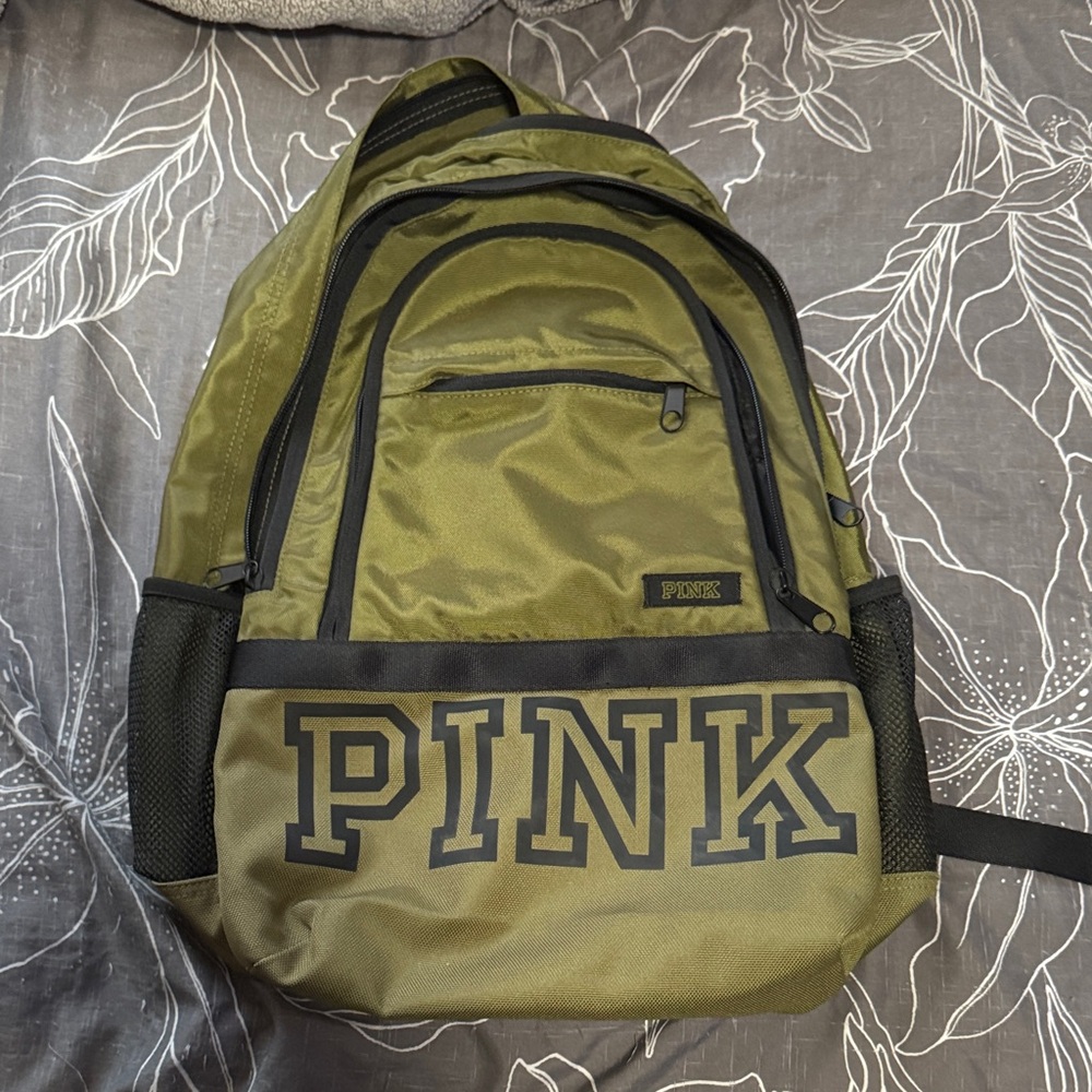 PINK Victoria's Secret Olive Green Backpack - Campus & Everyday Carry